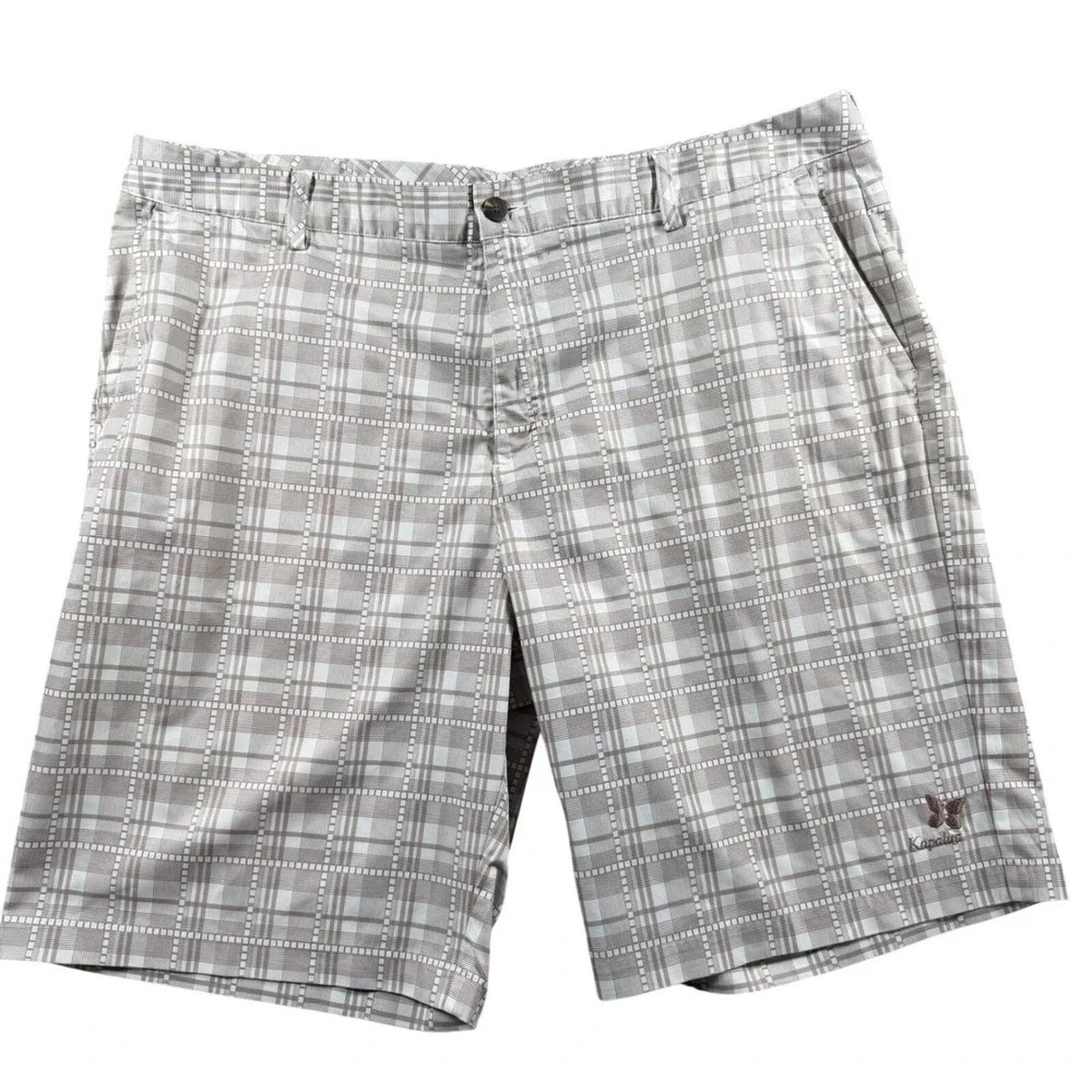 Adidas ClimaLite Mens Golf Shorts Plaid Brown Size‎ 42 Kapalua athletic outdoor
